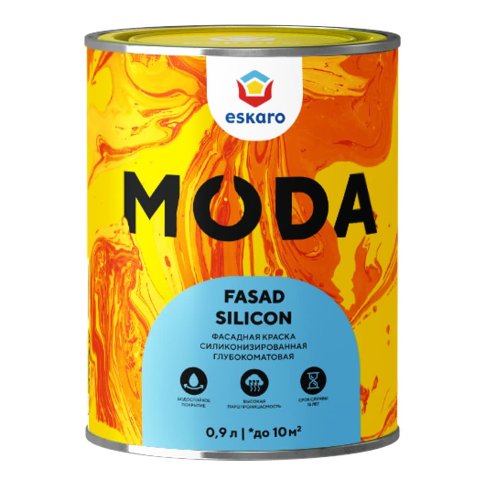 Фасадная глубокоматовая силиконизированная краска Moda Fasad Silicon 0.9 л (TR)