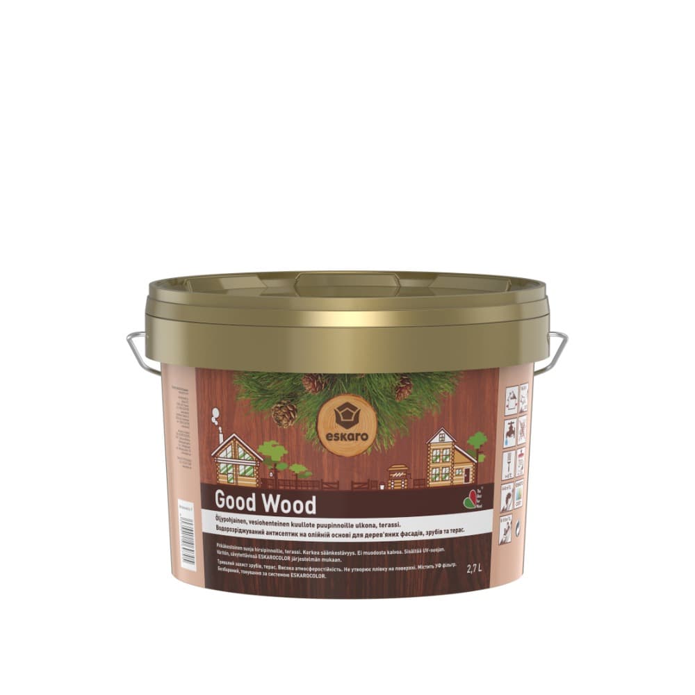 Водоразбавляемый антисептик на масляной основе для древесины Eskaro Good Wood 2.7 л