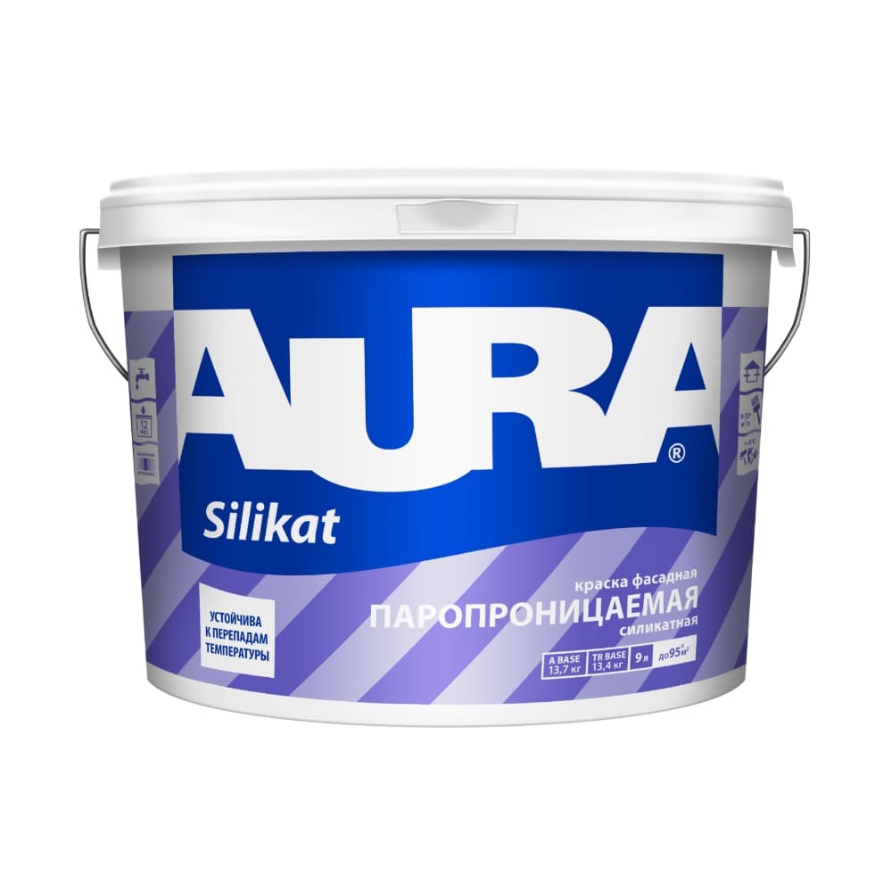 Краска фасадная силикатная Aura Fasad Silikat 9 л (A)