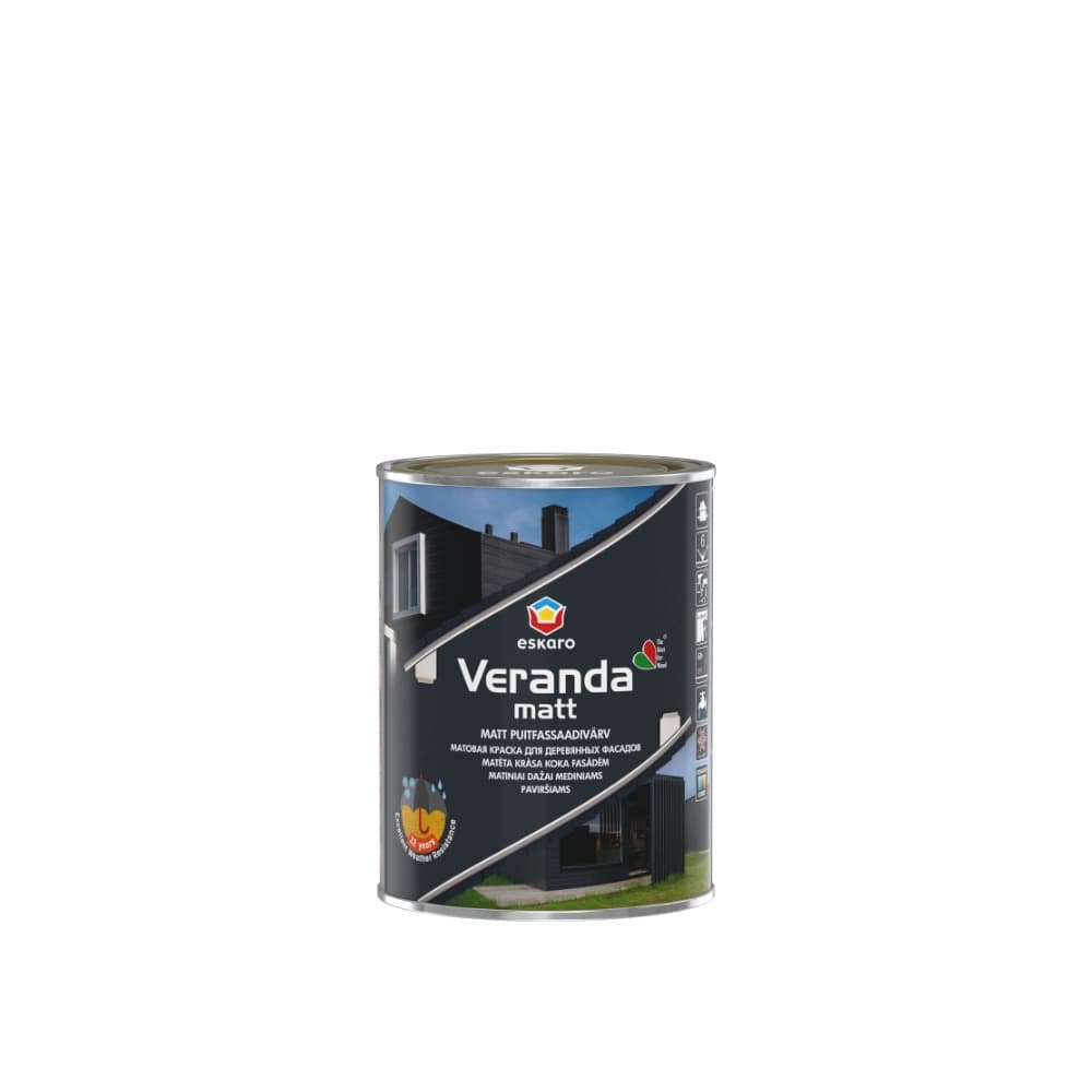 Mатовая краска для деревянных фасадов Veranda Matt 0.9 л (A)