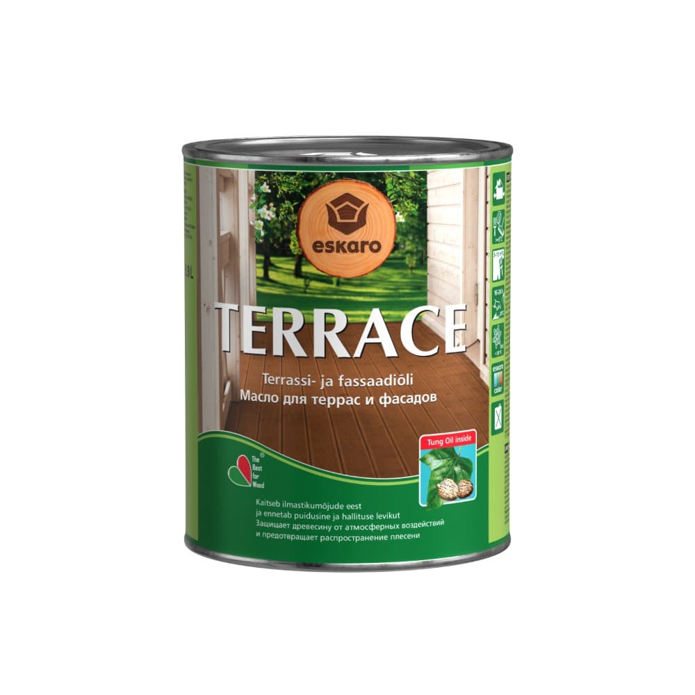 Масло для террас и фасадов органоразбавимое Eskaro Terrace 0.9 л