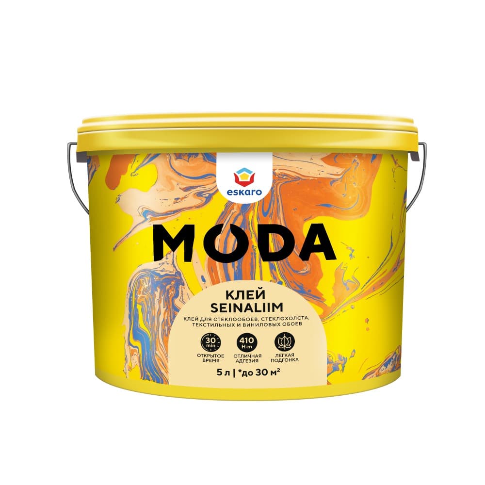 Клей для легких и тяжелых настенных покрытий MODA Seinaliim 5 л