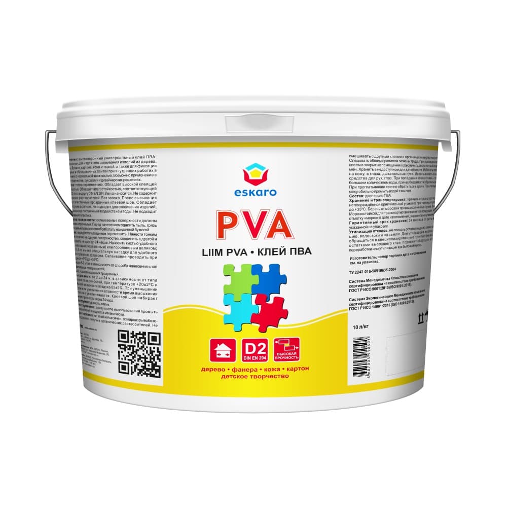 Универсальный клей ПВА для внутренних работ Eskaro PVA Liim